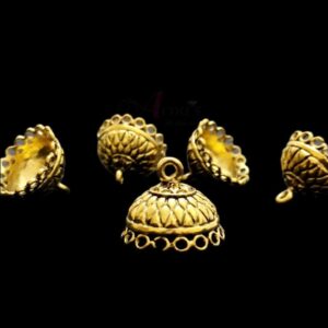 JHUMKAg0077- 3 PAIRS PACK OF GERMAN GOLD | OXIDIZED GOLDEN JHUMKIES FOR EARRING MAKING