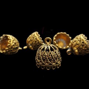 JHUMKAg0078- 3 PAIRS PACK OF GERMAN GOLD | OXIDIZED GOLDEN JHUMKIES FOR EARRING MAKING