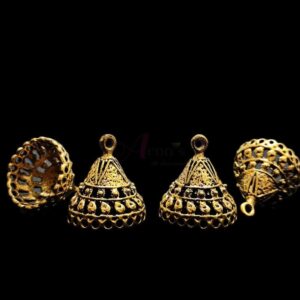 JHUMKAg0086- 3 PAIRS PACK OF GERMAN GOLD | OXIDIZED GOLDEN JHUMKIES FOR EARRING MAKING