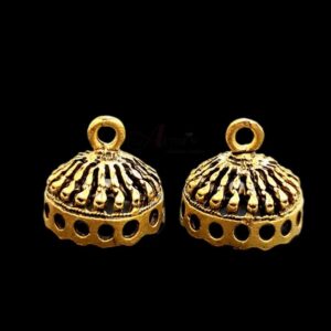 JHUMKAg0091- 1 PAIR OF GERMAN GOLD | OXIDIZED GOLDEN JHUMKIES FOR EARRING MAKING