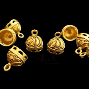 JHUMKAg0093- 5 PAIRS PACK OF GERMAN GOLD | OXIDIZED GOLDEN JHUMKIES FOR EARRING MAKING