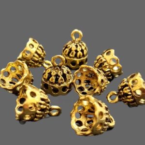 JHUMKAg0094- 5 PAIRS PACK OF GERMAN GOLD | OXIDIZED GOLDEN JHUMKIES FOR EARRING MAKING