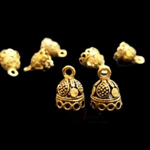 JHUMKAg0095- 5 PAIRS PACK OF GERMAN GOLD | OXIDIZED GOLDEN JHUMKIES FOR EARRING MAKING