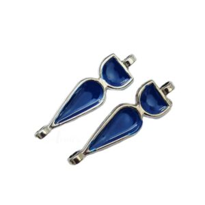 ARNAS 4 PCs PACK OF BLUE MEENAKARI SILVER PALTED OXIDIZED PENDANT