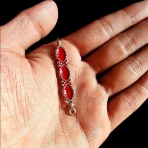 ARNAS 6 PCs PACK OF RED MEENAKARI SILVER PALTED OXIDIZED PENDANT