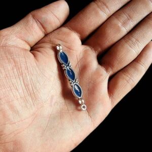 ARNAS 6 PCs PACK OF BLUE MEENAKARI SILVER PALTED OXIDIZED PENDANT