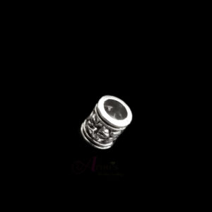OXIBEADS0001- 50 GM PACK OF SMALL CYLINDRICAL GERMAN SILVER METAL BEADS