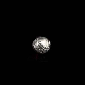 OXIBEADS0007- 50 GM PACK OF ROUND GERMAN SILVER METAL BEADS