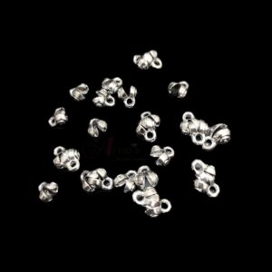 OXIBEADS0029- 50 GM PACK OF SILVER DESIGNER SMALL GERMAN SILVER METAL BEADS