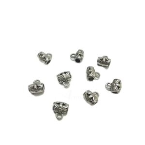 OXIBEADS0032- 50 GM PACK OF SILVER DESIGNER SMALL GERMAN SILVER METAL BEADS
