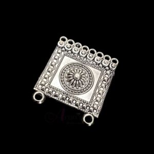 OXIS0133- 6 PCs PACK OF SILVER DESIGNER SQUARE MOTIF GERMAN SILVER PENDANT