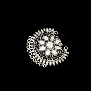 OXIS0144- 4 PCs PACK OF SILVER DESIGNER GERMAN SILVER PENDANT