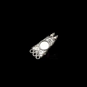 OXIS0149- 4 PCs PACK OF SILVER DESIGNER GEOMETRIC MOTIF GERMAN SILVER PENDANT