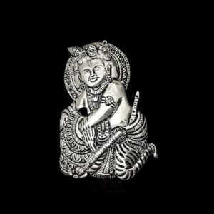 OXIS0166- 1 PC PACK OF SILVER SHREE KRISHNA MOTIF GERMAN SILVER PENDANT
