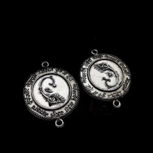 OXIS0218- 4 PCs PACK OF SILVER ROUND MOTIF GERMAN SILVER PENDANT