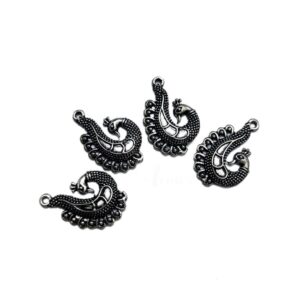 OXIS0227- 6 PCs PACK OF SILVER DESIGNER MOTIF GERMAN SILVER PENDANT