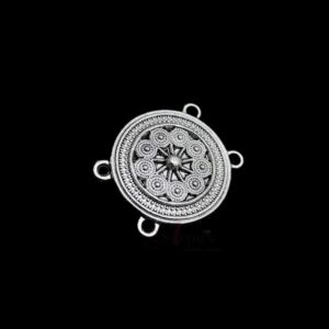 OXIS0231- 4 PCs PACK OF SILVER ROUND MOTIF GERMAN SILVER PENDANT
