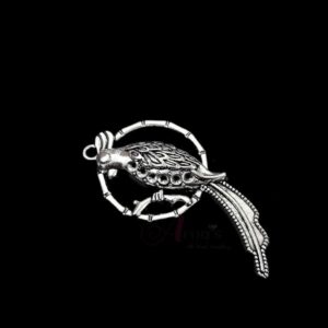 OXIS0248- 4 PCs PACK OF SILVER BIRD MOTIF GERMAN SILVER PENDANT