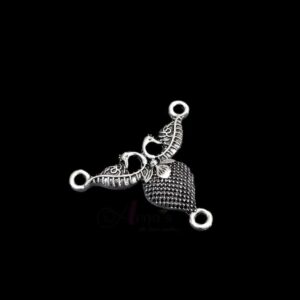 OXIS0249- 4 PCs PACK OF SILVER DESIGNER MOTIF GERMAN SILVER PENDANT
