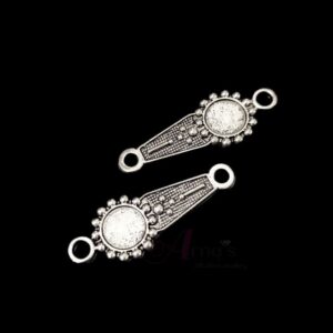 OXIS0256- 6 PCs PACK OF SILVER DESIGNER MOTIF GERMAN SILVER PENDANT