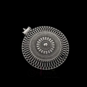 OXIS0260- 2 PCs PACK OF SILVER ROUND MOTIF GERMAN SILVER PENDANT