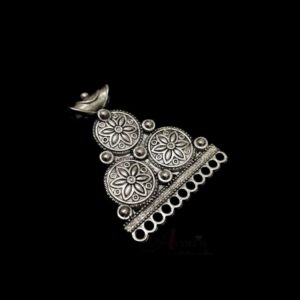 OXIS0275- 2 PCs PACK OF SILVER DESIGNER MOTIF GERMAN SILVER PENDANT