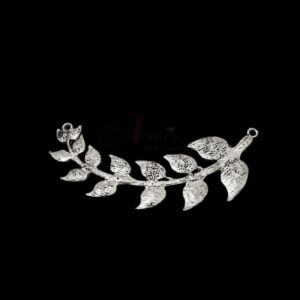OXIS0277- 2 PCs PACK OF SILVER LEAF MOTIF GERMAN SILVER PENDANT
