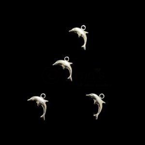 OXIS0275- 35 PCs PACK OF SILVER DESIGNER DOLPHIN SHAPED MOTIF GERMAN SILVER PENDANT(20GM)