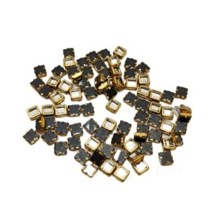 ARNA’S 1 PACK OF SIZE 5 MM X 5 MM TRANSPARENT WHITE SQUARE MOTIF STICKING KUNDAN FOR EARRING| JEWELLERY MAKING