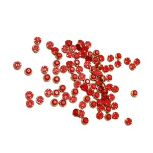 ARNA’S 25 GM PACK OF SIZE 4 MM X 4 MM OPAQUE RED ROUND MOTIF STICKING KUNDAN FOR EARRING| JEWELLERY MAKING
