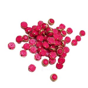 ARNA’S 25 GM PACK OF SIZE 4 MM X 4 MM OPAQUE PINK ROUND MOTIF STICKING KUNDAN FOR EARRING| JEWELLERY MAKING