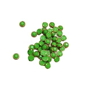 ARNA’S 25 GM PACK OF SIZE 4 MM X 4 MM OPAQUE GREEN ROUND MOTIF STICKING KUNDAN FOR EARRING| JEWELLERY MAKING