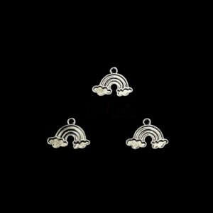 OXIS0272- 16 Pcs PACK OF SILVER RAINBOW SHAPED MOTIF GERMAN SILVER PENDANT(20GM)