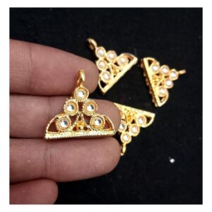 CONNECTOR0019- ARNA’S 4 PCs PACK OF GOLDEN FIVE HOLE KUNDAN CONNECTOR FOR JEWELLERY MAKING