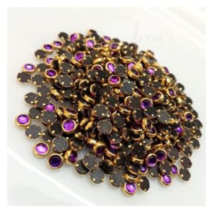 SKUNDAN0032- ARNA’S 25 GM PACK OF SIZE 4 MM X 4 MM TRANSPARENT PURPLE ROUND MOTIF STICKING KUNDAN FOR EARRING| JEWELLERY MAKING