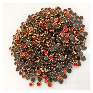 ARNA’S 25 GM PACK OF SIZE 4 MM X 4 MM TRANSPARENT RED ROUND MOTIF STICKING KUNDAN FOR EARRING| JEWELLERY MAKING