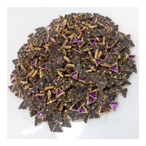 ARNA’S 25 GM PACK OF SIZE 6 MM X 5 MM TRANSPARENT PURPLE TRIANGLE MOTIF STICKING KUNDAN FOR EARRING| JEWELLERY MAKING