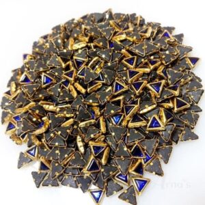 ARNA’S 25 GM PACK OF SIZE 6 MM X 5 MM TRANSPARENT BLUE TRIANGLE MOTIF STICKING KUNDAN FOR EARRING| JEWELLERY MAKING