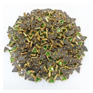 ARNA’S 25 GM PACK OF SIZE 6 MM X 5 MM TRANSPARENT PARROT GREEN TRIANGLE MOTIF STICKING KUNDAN FOR EARRING| JEWELLERY MAKING