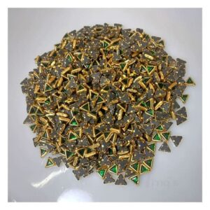 ARNA’S 25 GM PACK OF SIZE 6 MM X 5 MM TRANSPARENT GREEN TRIANGLE MOTIF STICKING KUNDAN FOR EARRING| JEWELLERY MAKING