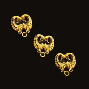 TOPg0045- 5 PAIRS PACK OF GERMAN GOLDEN | OXIDIZED DESIGNER GOLDEN SINGLE LOOP STUD TOP FOR EARRING MAKING