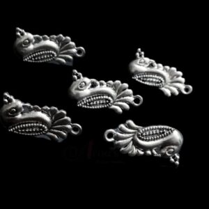 TOPs0083 – 3 PAIRS PACK OF GERMAN SILVER | OXIDIZED SILVER BIRD MOTIF STUD TOP FOR EARRING MAKING
