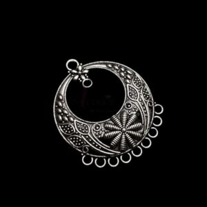 OXIS0289- 6 PCs PACK OF SILVER DESIGNER MOTIF GERMAN SILVER PENDANT