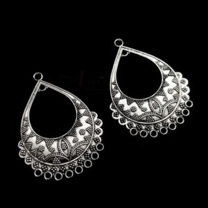 OXIS0296- 4 PCs PACK OF SILVER DESIGNER MOTIF GERMAN SILVER PENDANT