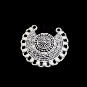 OXIS0308- 4 PCs PACK OF SILVER DESIGNER MOTIF GERMAN SILVER PENDANT