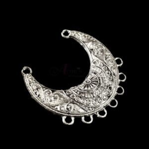 OXIS0312- 6 PCs PACK OF SILVER DESIGNER MOTIF GERMAN SILVER PENDANT