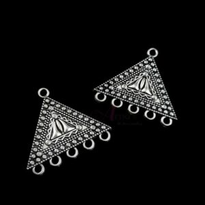 OXIS0317- 2 PCs PACK OF SILVER DESIGNER MOTIF GERMAN SILVER PENDANT