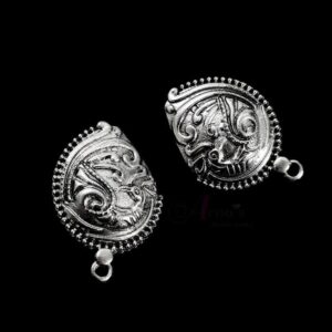 TOPs0089 – 3 PAIRS PACK OF GERMAN SILVER | OXIDIZED SILVER DESIGNER MOTIF STUD TOP FOR EARRING MAKING