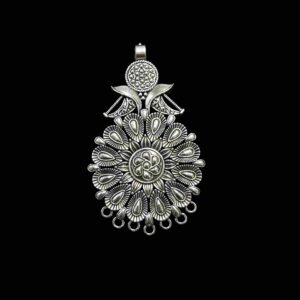 OXIS0310- 2 PCs PACK OF SILVER DESIGNER MOTIF GERMAN SILVER PENDANT