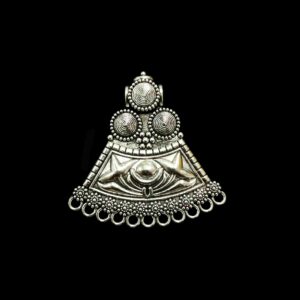 OXIS0312- 4 PCs PACK OF SILVER DESIGNER MOTIF GERMAN SILVER PENDANT